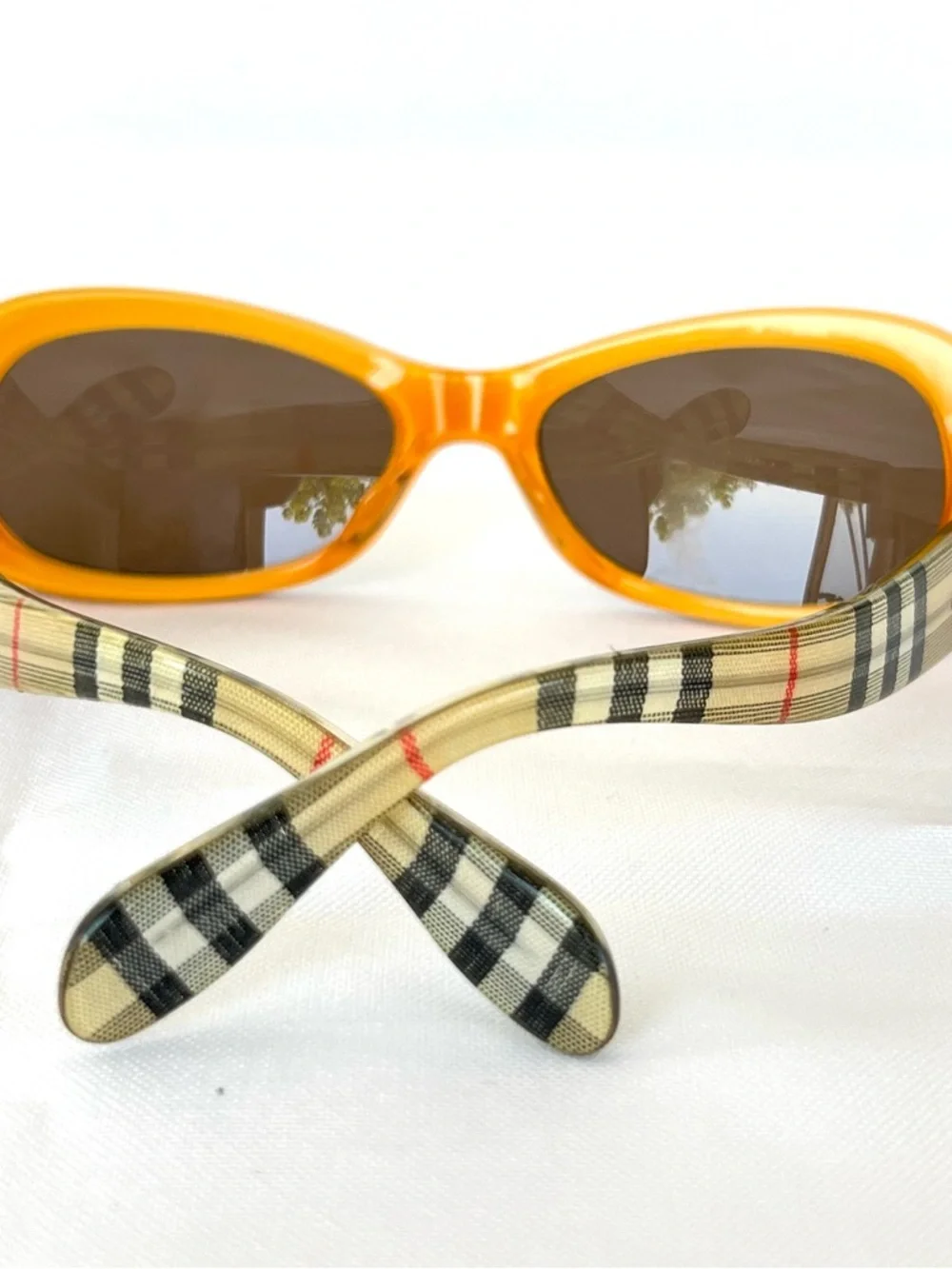 BURBERRY M-6937 1353 Kids Brown Lenses Burgundy Frame Checker Temples Sunglasses